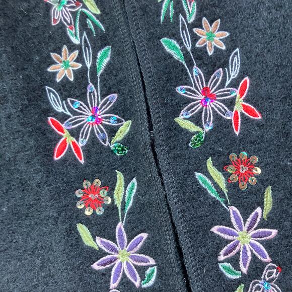 Kenar Embroidered Wool Cardigan Jacket Size Large Classic Holiday - Picture 6 of 6
